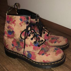 floral canvas dr. martens